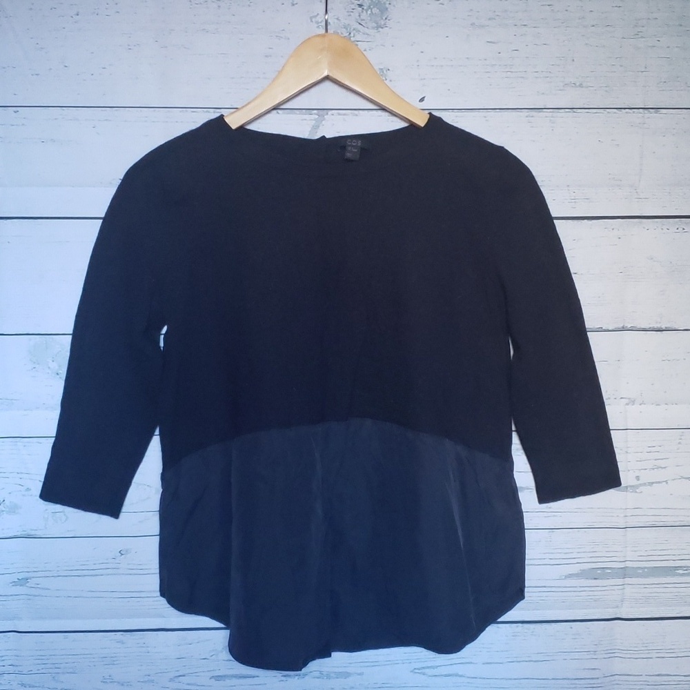 COS wool/silk Black Blouse